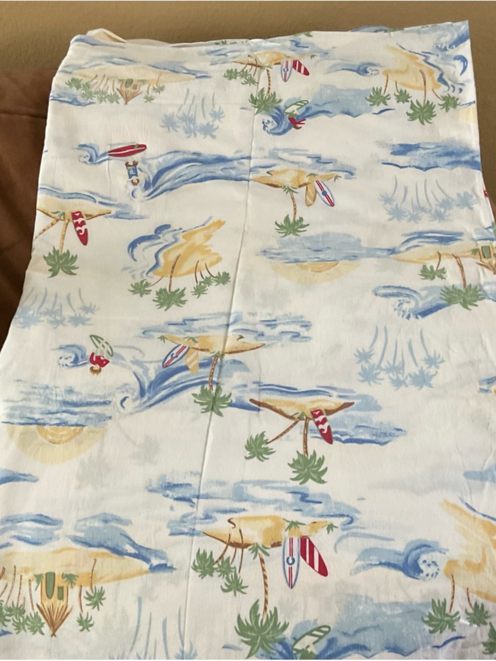 Pottery Barn Kids Island Surf Hawaiian Blue Ocean Duvet Bed Cover Full/Queen